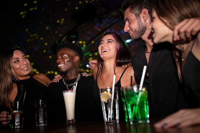 A group of people meeting and socializing in Johannesburg nightlife